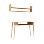Hanah Home Mesa de Estudio Roble 120x60x74cm, Escritorio con Estante y Estantería de Pared, Tablero Partículas Melamina 18mm